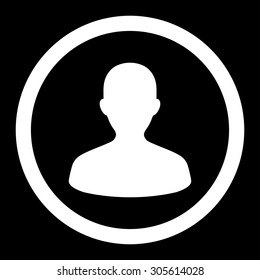 User vector icon. This rounded flat symbol is drawn with white color on a black background.