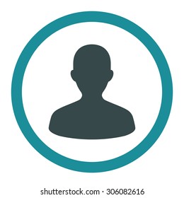 User vector icon. This rounded flat symbol is drawn with soft blue colors on a white background.