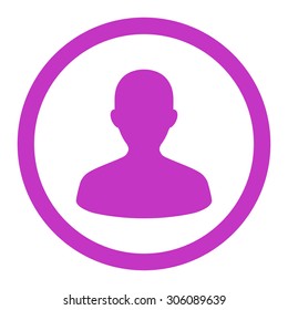 User vector icon. This rounded flat symbol is drawn with violet color on a white background.