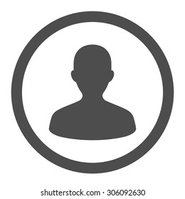 User vector icon. This rounded flat symbol is drawn with gray color on a white background.