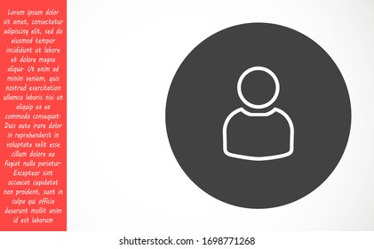 User vector icon in trendy isolated on grey background. User vector icon symbol for your web site design. User vector icon illustration . User vector icon social network button.