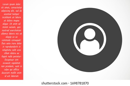 Icono vectorial de usuario en el moderno aislado en fondo gris. Símbolo de icono vector de usuario para el diseño de su sitio Web. Icono de vector de usuario . Botón de red social de icono de vector de usuario.