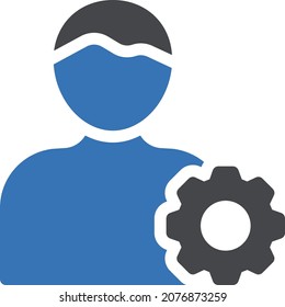 ilustración vectorial de usuario aislada en un fondo transparente. iconos vectoriales de glifo para el concepto o gráficos web.
