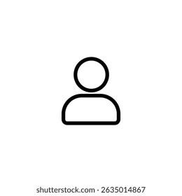 Ilustração de ícone de arte de linha de vetor do usuário. sinal de pessoa isolado no fundo branco.