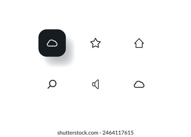 user vector and mobile icons including cloud vector star icon home vector magnifying glass and audio