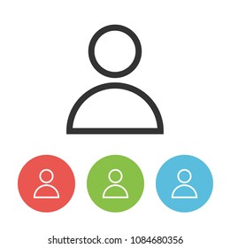 User vector one linear flat icon isolated on white background for webdesign