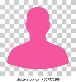 User vector pictogram. Illustration style is flat iconic pink symbol on a transparent background.