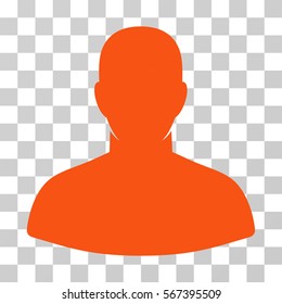 User vector pictogram. Illustration style is flat iconic orange symbol on a transparent background.