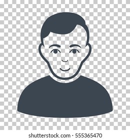 User vector pictograph. Illustration style is flat iconic smooth blue symbol on a chess transparent background.