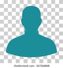 User vector pictograph. Illustration style is flat iconic soft blue symbol on a transparent background.