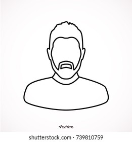 User  vector symbol. Icon Isolated on White Background. Flat style. line, contour