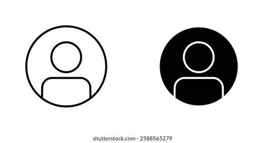 User vectors icons set in filled and strokes on white background