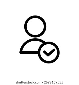 User Verified Checkmark outline icon vector design good for web or mobile app