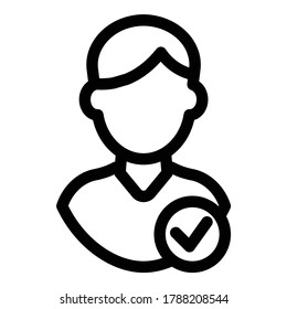 User Verify Flat Icon Isolated On White Background
