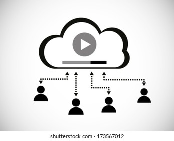 User Video Cloud Computing Illustration