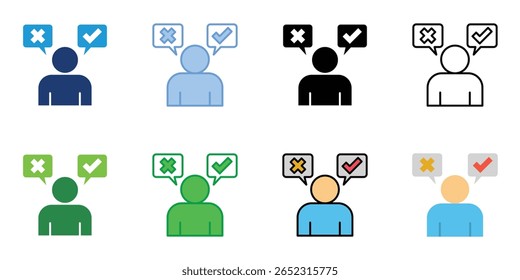 Ícones de voto do usuário definir coleção de vários estilos de vetor