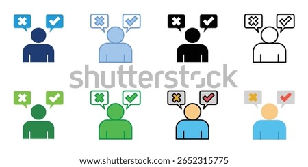 User Vote Icons Set Vector Multiple Style Collection