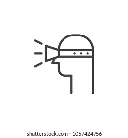 User vr glasses smart technology outline icon. linear style sign for mobile concept and web design. ar glasses virtual reality device technology simple line vector icon. Symbol, logo illustration