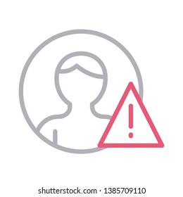 user warning color line icon