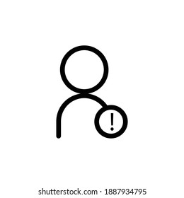 User warning icon. admin symbols. Editable stroke. Simple illustration mobile concept and web design. Design template vector