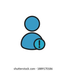 User warning lineal color icon. Editable stroke. Simple illustration mobile concept and web design. Design template vector