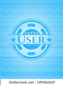 User water style badge. Vector Illustration. Detailed.