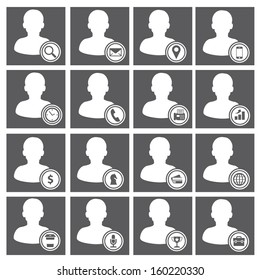 User Web Icons Set,Black version