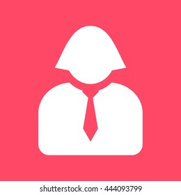 User white icon on magenta color background. Eps-10.