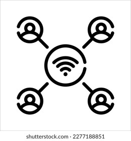 user wifi connect vector icon, vector illustration on white background