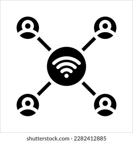 user wifi connect vector icon, vector illustration on white background