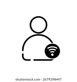 Vector de la ilustración del logotipo del icono plano del wifi del usuario aislado, conveniente para el Diseño web, logotipo, App y más
