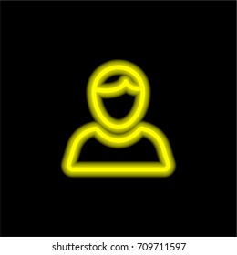 User yellow glowing neon ui ux icon. Glowing sign logo vector