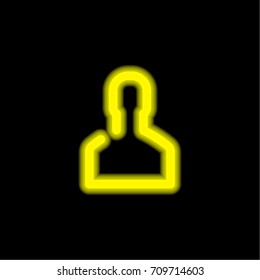 User yellow glowing neon ui ux icon. Glowing sign logo vector