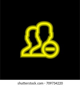User yellow glowing neon ui ux icon. Glowing sign logo vector