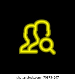 User yellow glowing neon ui ux icon. Glowing sign logo vector