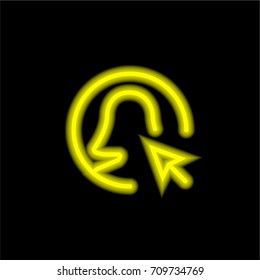 User yellow glowing neon ui ux icon. Glowing sign logo vector