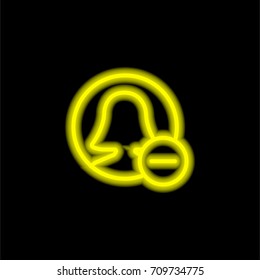 User yellow glowing neon ui ux icon. Glowing sign logo vector