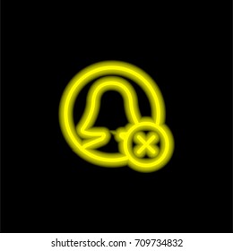 User yellow glowing neon ui ux icon. Glowing sign logo vector