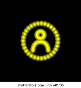 User yellow glowing neon ui ux icon. Glowing sign logo vector