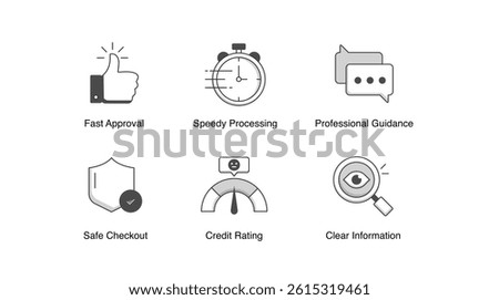 User-Centered Financial Services. Fast Approval, Speedy Processing, Credit Rating, Clear Information, Professional Guidance, Safe Checkout, Help and Support