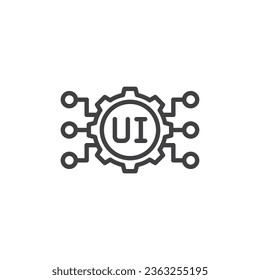 Icono de línea Diseño centrado en el usuario. ui desarrollo señal de estilo lineal para concepto móvil y diseño web. Icono de vector de contorno de elemento de interfaz de usuario. Símbolo, ilustración del logotipo. Gráficos vectoriales