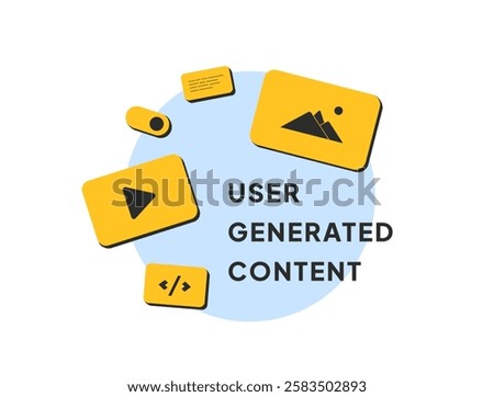 User-generated content boosting engagement through customer reviews, social media posts and brand interactions. User-generated content creation driving trust, community engagement and audience growth