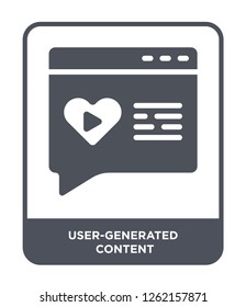 user-generated content icon vector on white background, user-generated content trendy filled icons from Technology collection, user-generated content simple element illustration