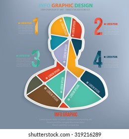 User,human puzzle info graphic design,clean vector