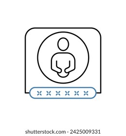 username concept line icon. Simple element illustration. username concept outline symbol design.