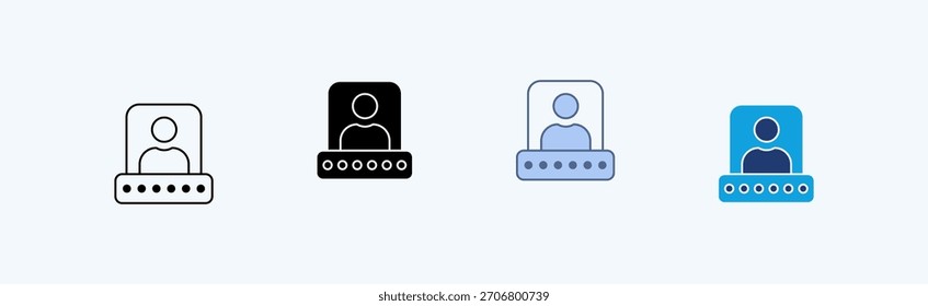 Vector de ilustración de íconos múltiples de Nombre de usuario