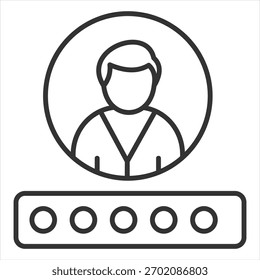 Ilustración vectorial de iconos de contorno de Nombre de usuario
