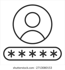 Ilustración vectorial de iconos de contorno de Nombre de usuario
