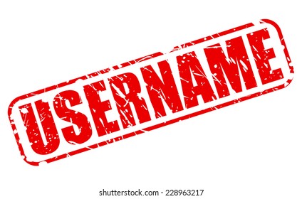 Username red stamp text on white