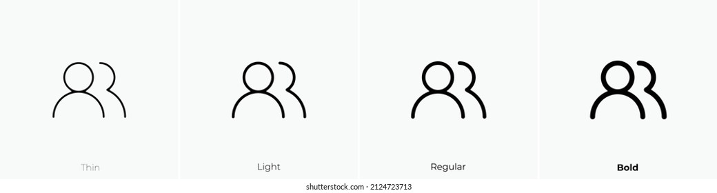 users alt icon. Thin, Light Regular And Bold style design isolated on white background